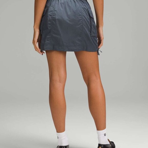 Lululemon Nylon Cargo Mini Skirt High Rise Mini Length Oil Grey Medium - Picture 2 of 13